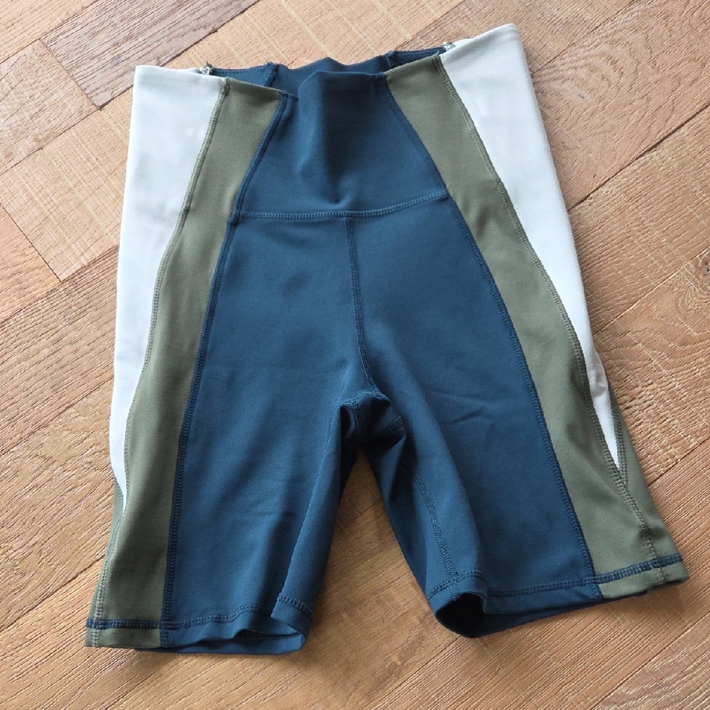 Senita Athletics Blue and Olive Bike Shorts